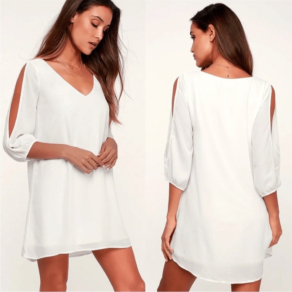 Lulu's White V-Neck Women's mini dress